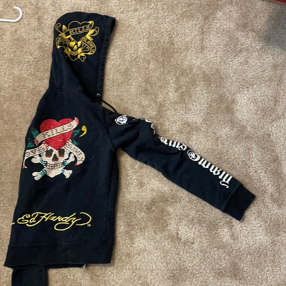 Ed hardy zip up hoodie size Xs
